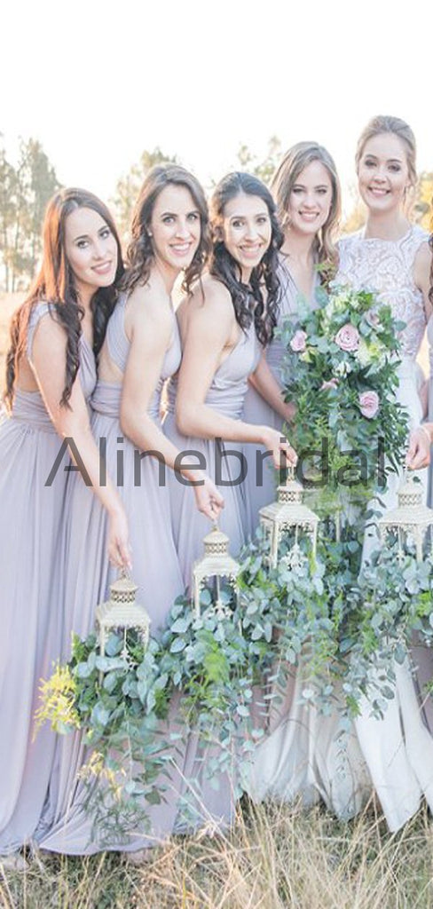 Elegant Custom Beach Modest Long Bridesmaid Dresses AB4207