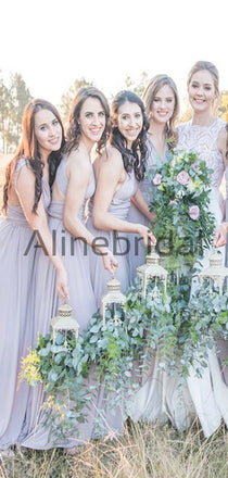 Elegant Custom Beach Modest Long Bridesmaid Dresses AB4207