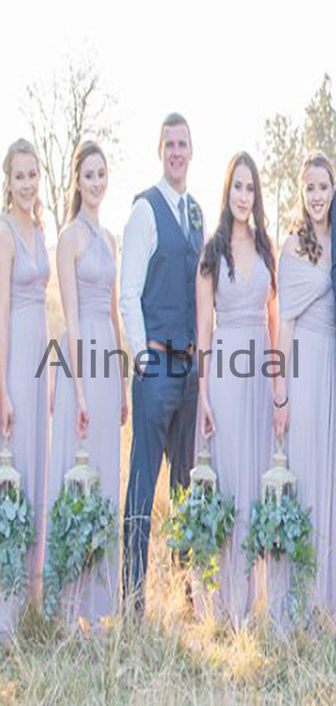 Elegant Custom Beach Modest Long Bridesmaid Dresses AB4207