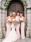 Elegant Pink Mermaid Soft Popular Formal Bridesmaid Dresses AB4229