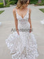 Elegant Unique Pretty Country Ivory Long Wedding Dresses WD0575