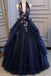 Elegant Halter Strapless Sleeveless A-line Long Prom Dress, PD3601