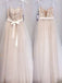 Elegant Spaghetti Straps Appliques Sequins High Waist With Sash A-line Long Prom Dresses. AB1082