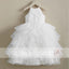 Elegant White Tulle Sleeveless Ruffles Flower Girl Dresses, FGS093