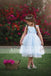 Fashion Blue Floral Ivory Lace Country Wedding Flower Girl Dresses , FGS064