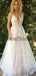 Fashion Lace Tulle A-line Beading Belt Sleeveless Wedding Dresses, AB1521