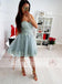 Fashion Tiffany Blue Lace Sweetheart Strapless Lace Up Back Homecoming Dresses, HD0007