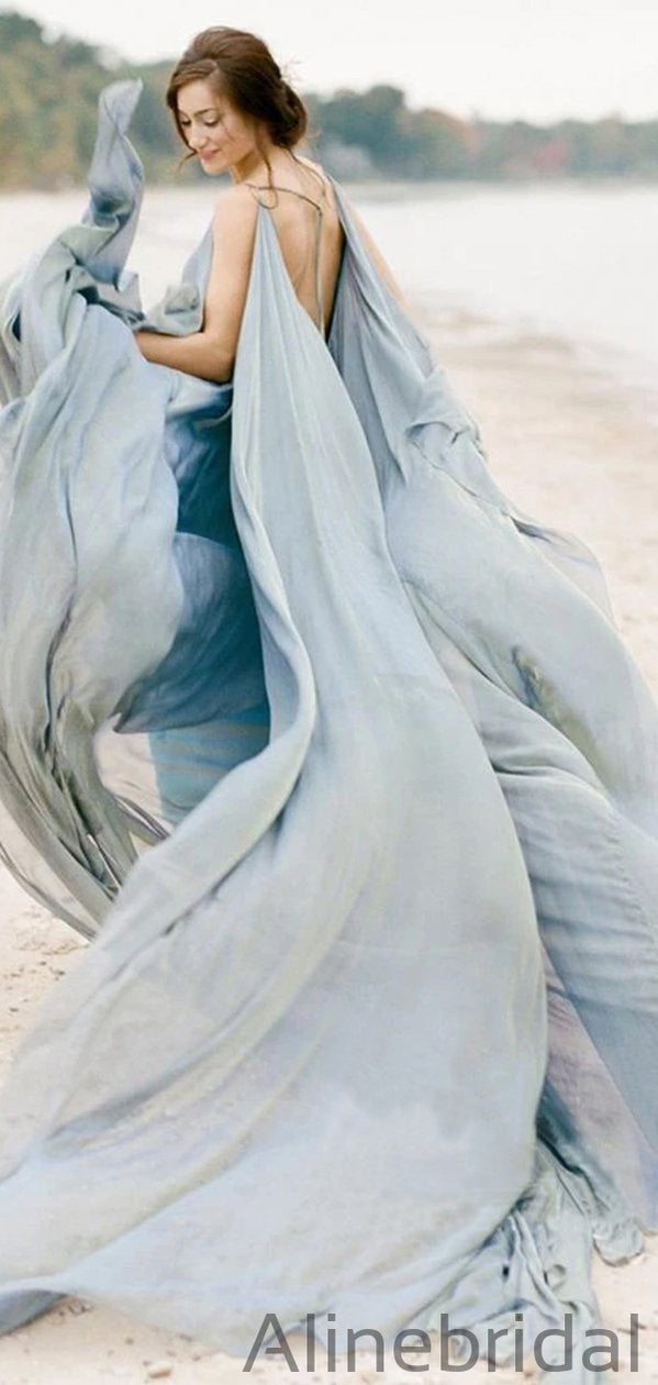 Flowy Chiffon Rustic Wedding Dresses Beach Wedding Gown, Prom Dresses ...