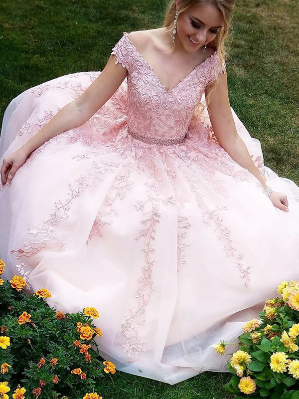 Wedding dress discount with pink sash