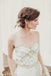 Gold Lace Off White Tulle Sweetheart Strapless A-line Wedding Dresses, WD0165