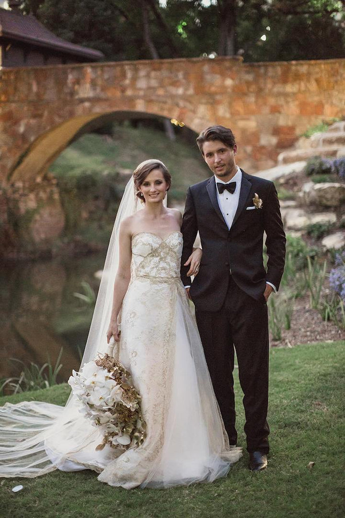 Gold and off white wedding dresses on sale