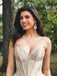 Gold Velvet Tulle Strapless Empire Waist Prom Dresses,PD00174