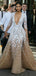 Gorgeous Nude Tulle Applique Long Sleeve Formal Prom Dresses,PD00143