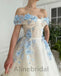 Elegant Off shoulder Sleeveless A-line Long Prom Dress, PD3612