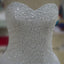 Cute Sweetheart A-line Strapless Beaded Tulle Ball Gown Wedding Party Dresses, WD0185