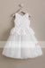 Ivory Handmade Flower Cute Round Neck Sleeveless Flower Girl Dresses, FGS066