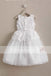 Ivory Handmade Flower Cute Round Neck Sleeveless Flower Girl Dresses, FGS066