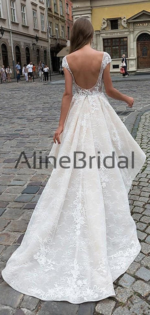 white lace high low top
