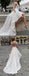 Ivory Lace Short Sleeve See Through Top High Low Fashion Wedding Dresses , AB1536