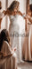 Ivory Lace Strapless Boho Beach Wedding Dresses, AB1530
