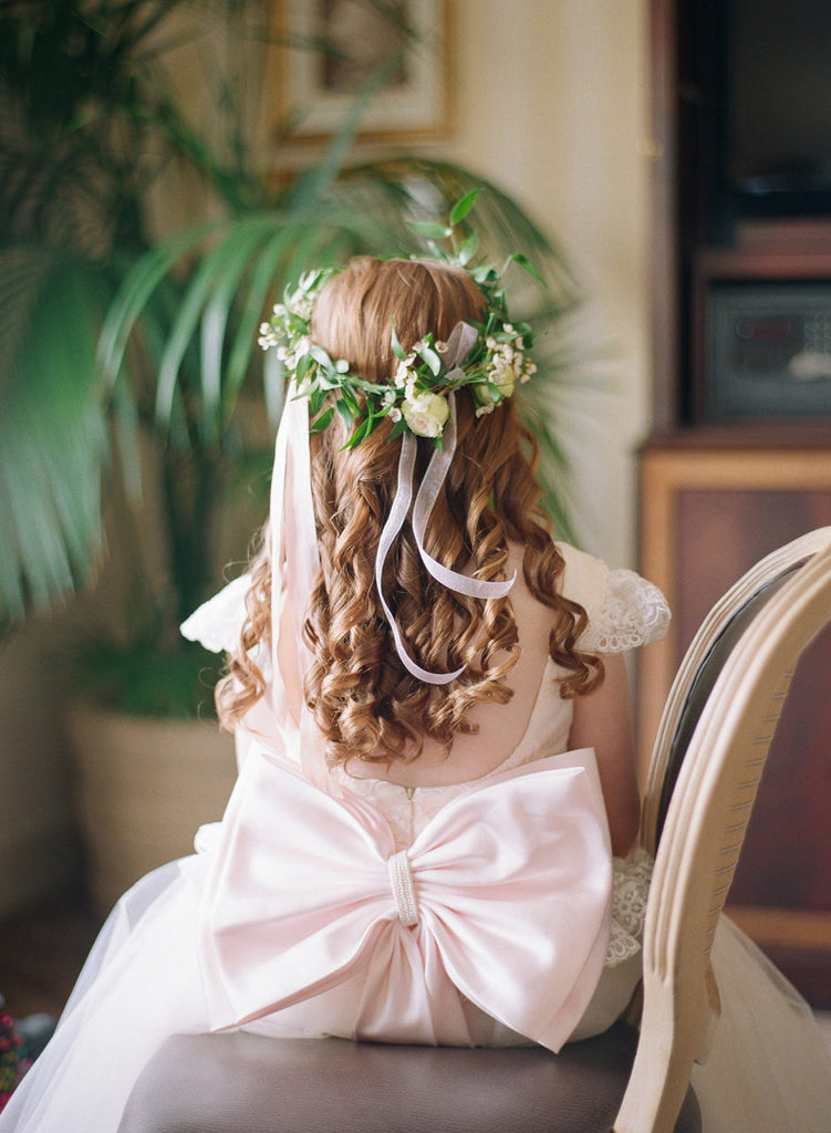 classic flower girl dresses RUTAYY Children Girls Dress Round Neck Solid Color Wedding Skirt Piano Performance Everyday Wear Chic Classic Ivory A-line Tulle Flower