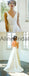 Ivory Satin V-neck Scoop Back A-line Simple Wedding Dresses, AB1557