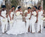 Ivory Spaghetti Strap Unique Sheath Front Silt Bridesmaid Dresses, AB4034