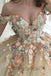 Elegant V-neck Off shoulder Sleeveless A-line Long Prom Dress, PD3617