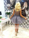 Lavender Lace Top Tulle V-neck Sleeveless Homecoming Dresses For Teens,BD00237