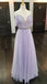 Light Blue Spaghetti Strap Mismatched Lace Chiffon Prom Dresses ,PD00124