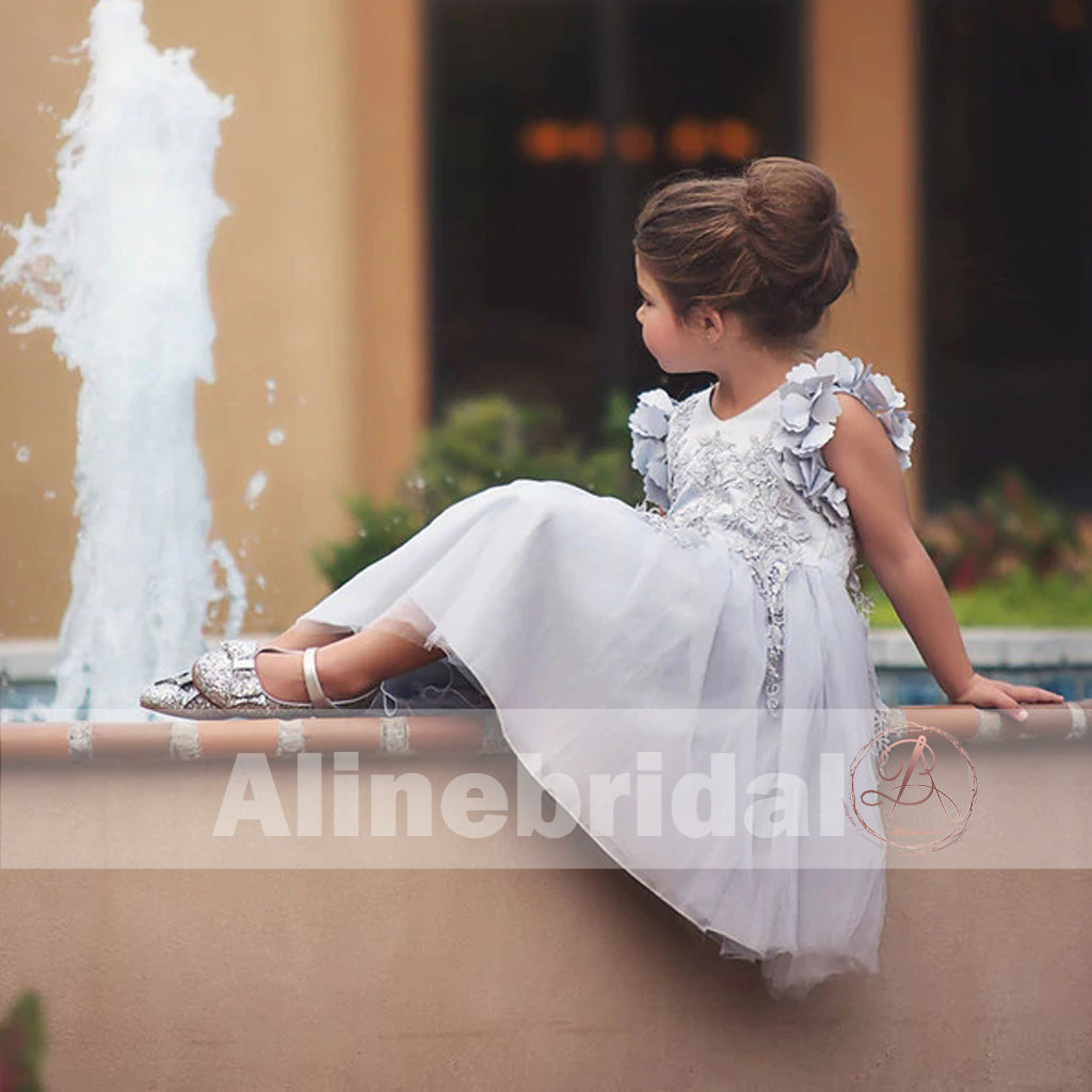 Light grey flower girl dresses top