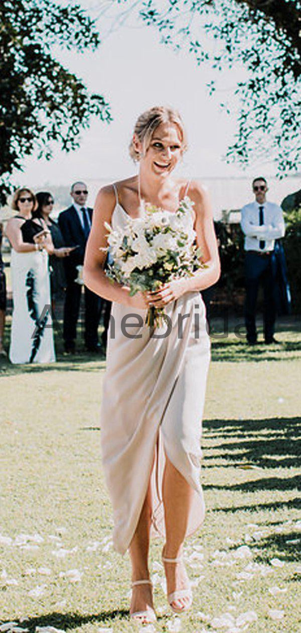 Grey high on sale low bridesmaid dress