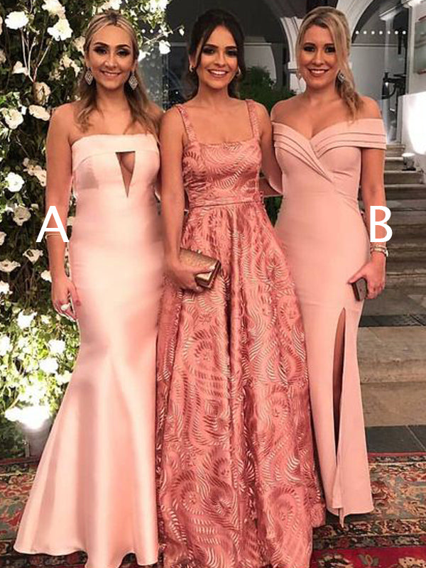 Nude satin prom dress best sale
