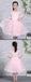 Light Pink Tylle White Lace Tassel Half Sleeve Flower Girl Dresses, FGS129