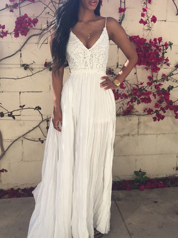 Elegant White V-neck Lace Appique Layered Prom Dress-Evening Party Dre AlineBridal Elegant White V-neck Lace Appique Layered Prom Dress-Evening Party Dre AlineBridal