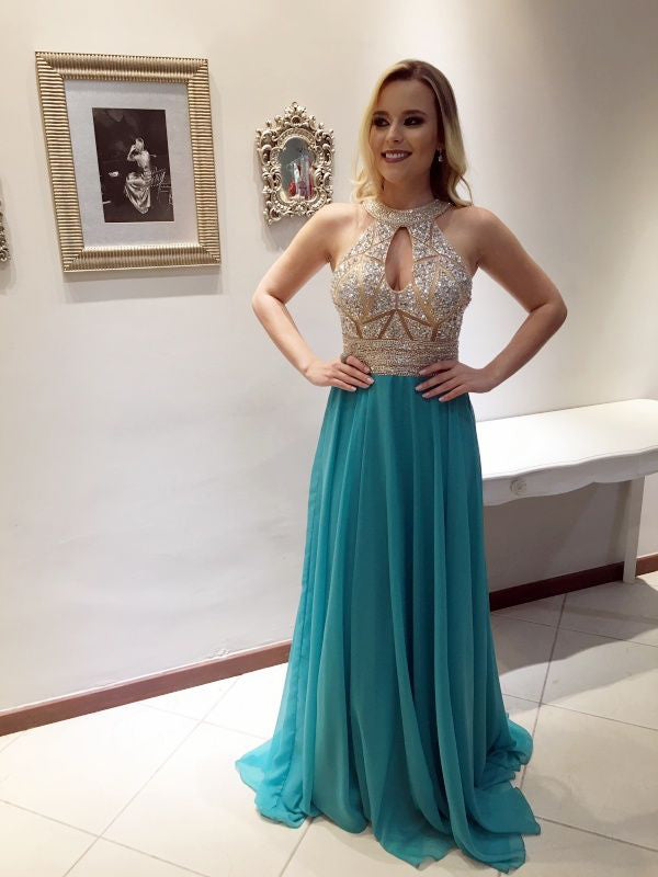 Long Beaded Hater Vintage Elegant Ball Gown Custom Prom Dresses Online AlineBridal Long Beaded Hater Vintage Elegant Ball Gown Custom Prom Dresses Online AlineBridal