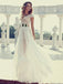 Long Cap Sleeve Sexy V-neck Side Slit Popular Wedding Prom Gown Dress, WD0121