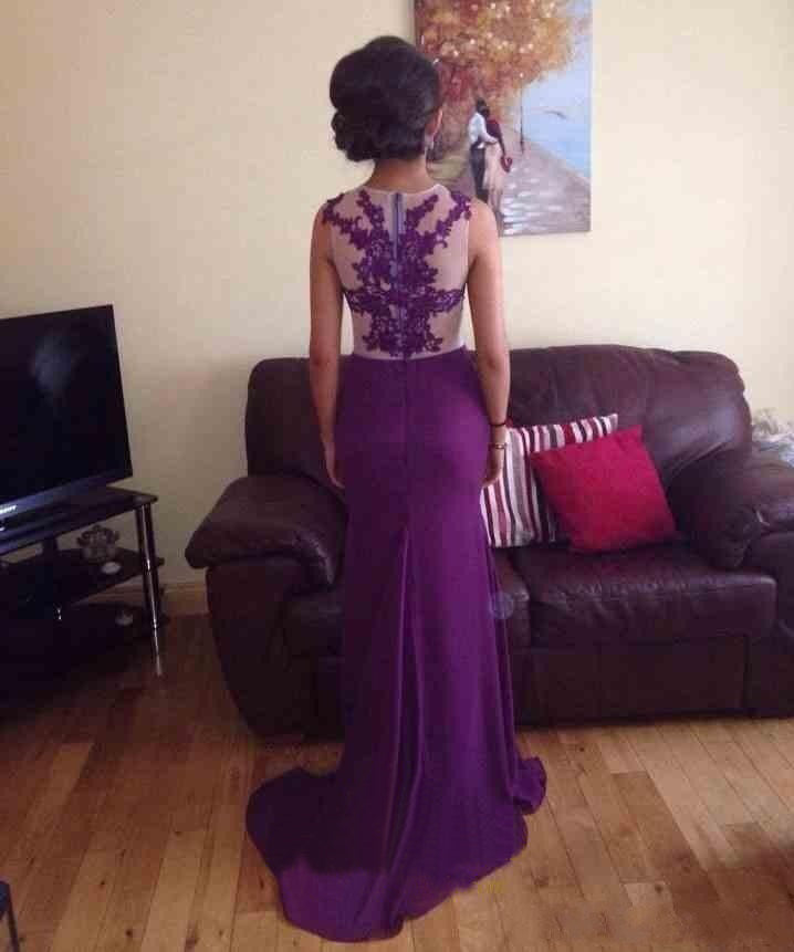 Long Custom Purple High Neck Mermaid Stunning Cocktail Evening Party Prom Dresses Online,PD0177