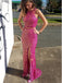 Long Custom Two Pieces Sparkle Side Slit Open Back Cocktail Evening Party Prom Dresses Online,PD0180