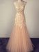 Long Pink Scoop Tulle With Lace Appliques Charming Popular Pretty Prom Dresses Online,PD0138