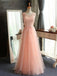 Long Scoop Tulle Pretty Popular Lovely Casual Evening Party Prom Dresses Online,PD0096