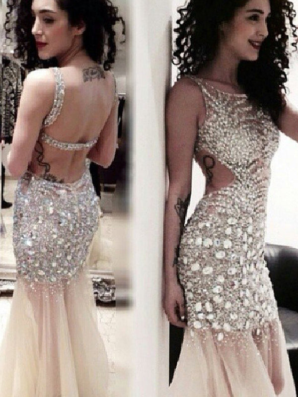 Long Sexy Sparkly Rhinestone Backless Unique Design Mermaid Pretty Evening Party Prom Dresses,PD0102