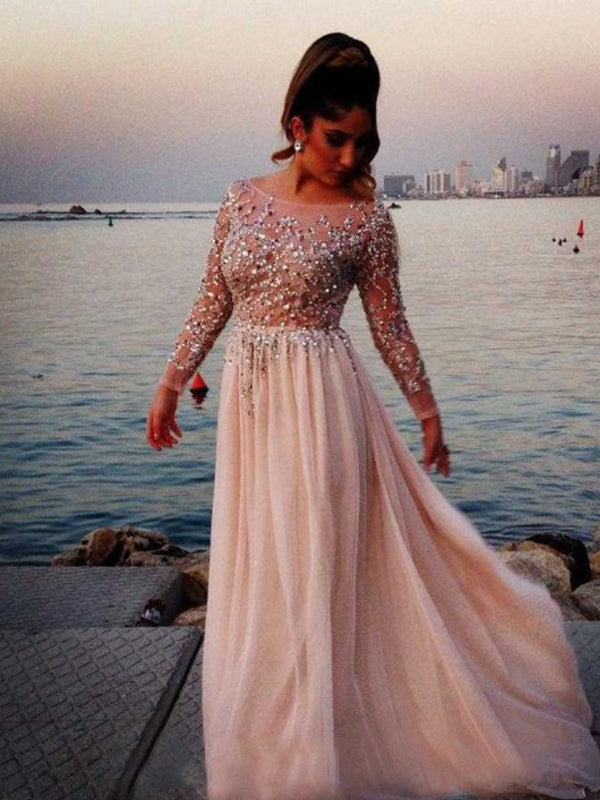Long Sleeves Sexy See-through Ball Gown Cocktail Formal Prom dress,PD0 AlineBridal Long Sleeves Sexy See-through Ball Gown Cocktail Formal Prom dress,PD0 AlineBridal