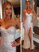 Long Sparkly Sweetheart Strapless Mermaid Charming Slip Side Evening Party Prom Dresses,PD0098