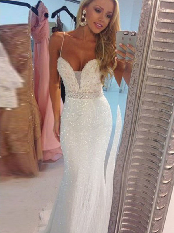 White beaded hot sale mermaid dress
