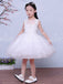 Lovely Lace White Tulle Handmade Applique Sleeveless Flower Girl Dresses, FGS026