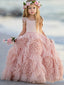 Lovely Soft Pink Flower Girl Dresses For Beach Wedding, Unique Little Girl Dresses, FG069