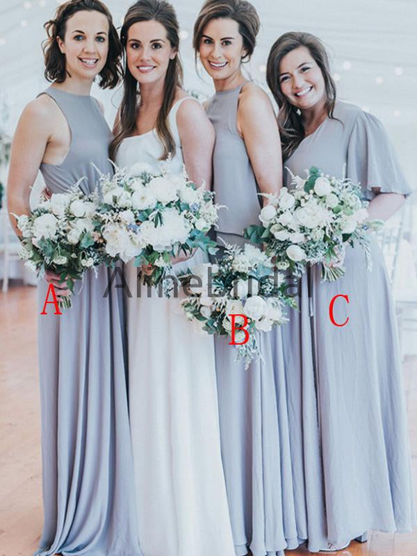 Mismatched  Simple Long Country Bridesmaid Dresses AB4208