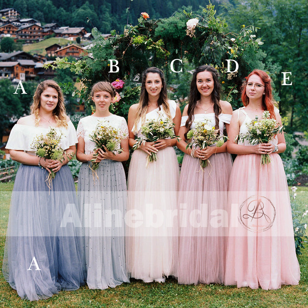 Pastel bridesmaids on sale