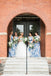 Navy Blue Floral Prints Round Neck Sleeveless Long Bridesmaid Dresses , AB1220